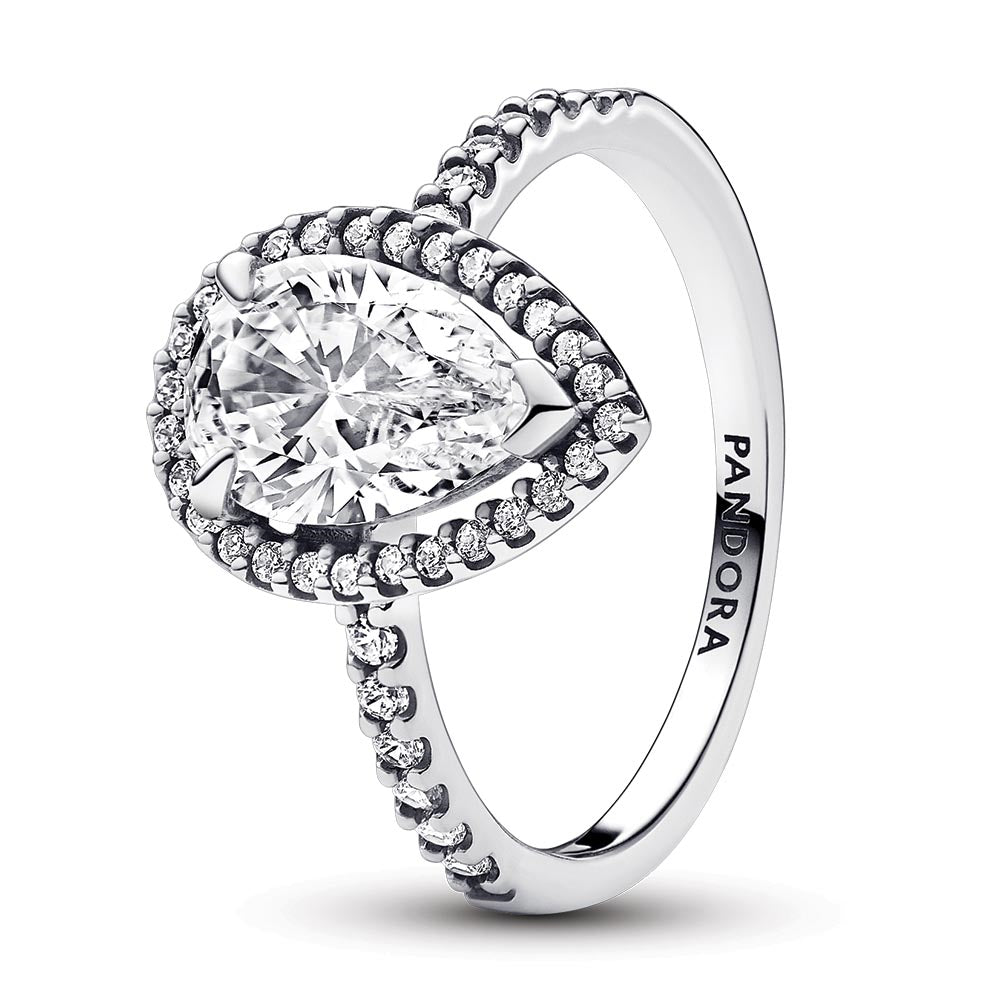 Sterling Silver Ring With Clear Cubic Zirconia