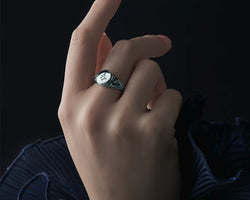 Karen Walker Society Signet Ring Stg Silver
