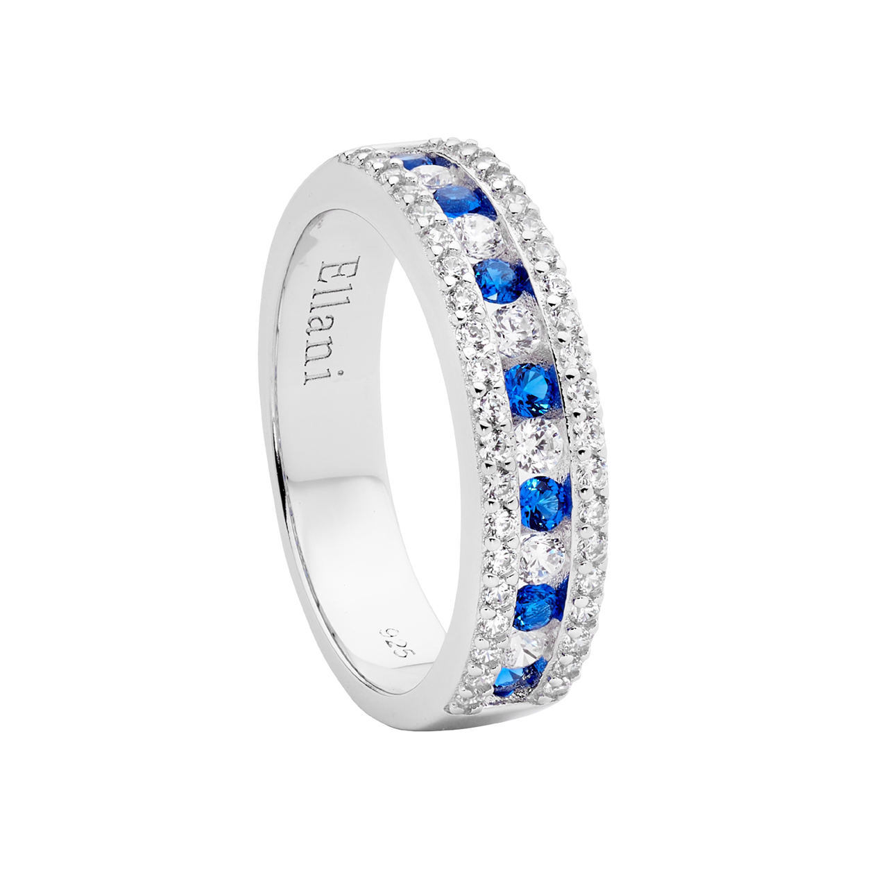 Sterling Silver Blue & Cz Ring