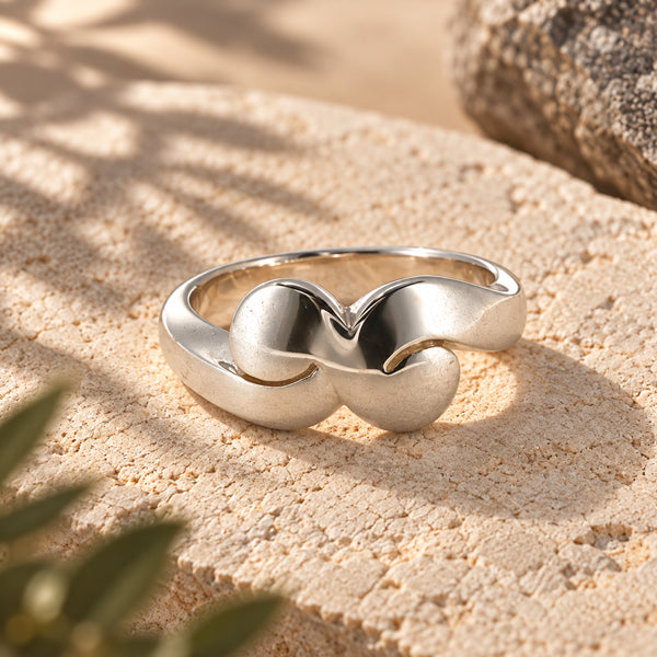 Whenua Rua Korowai Ring – Sterling Silver