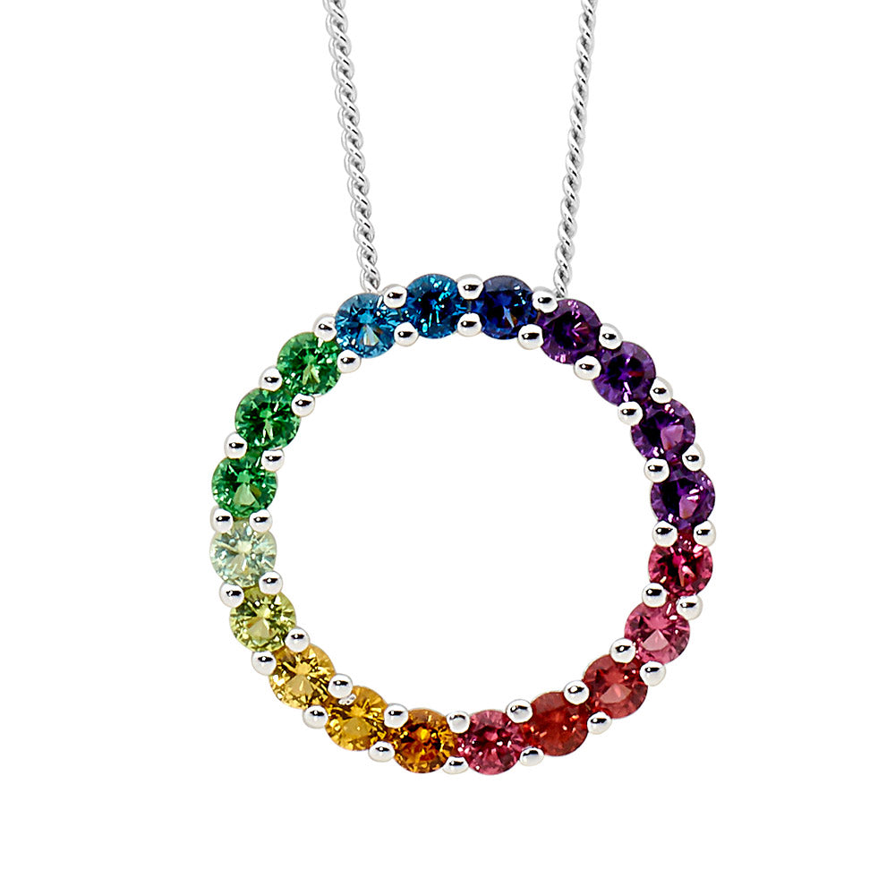 Open Circle Rainbow Pendant