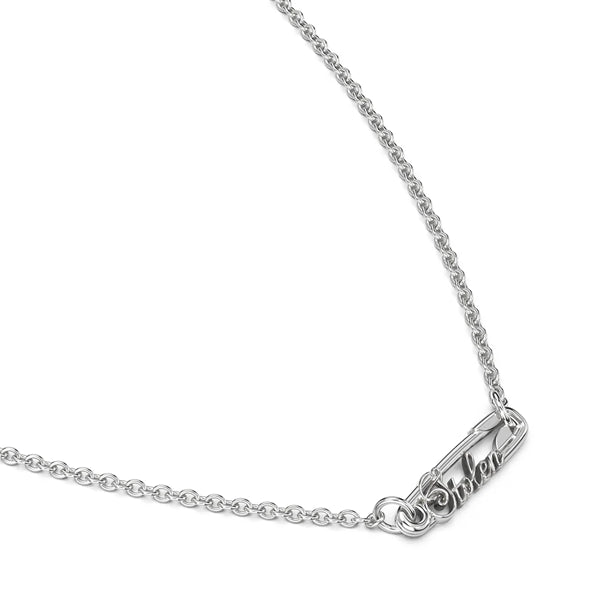 Scripted Pin Necklace