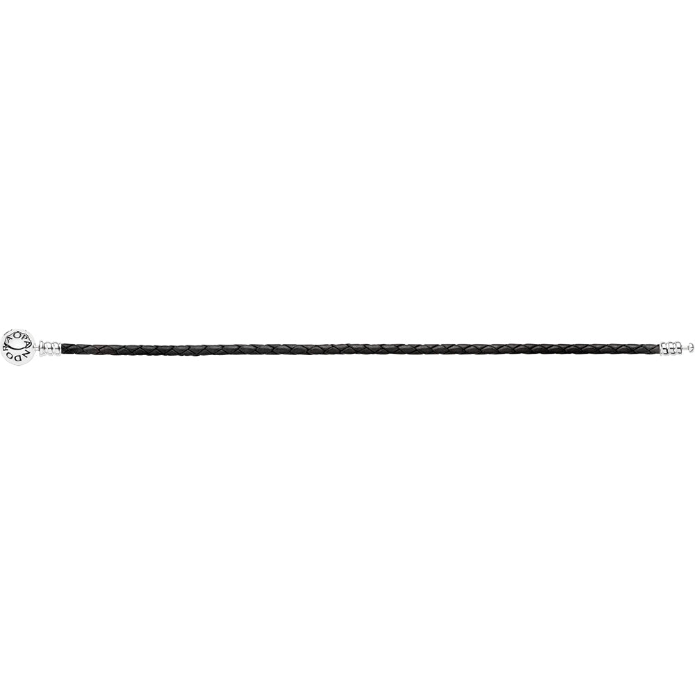 Moments Double Black Woven Leather Bracelet