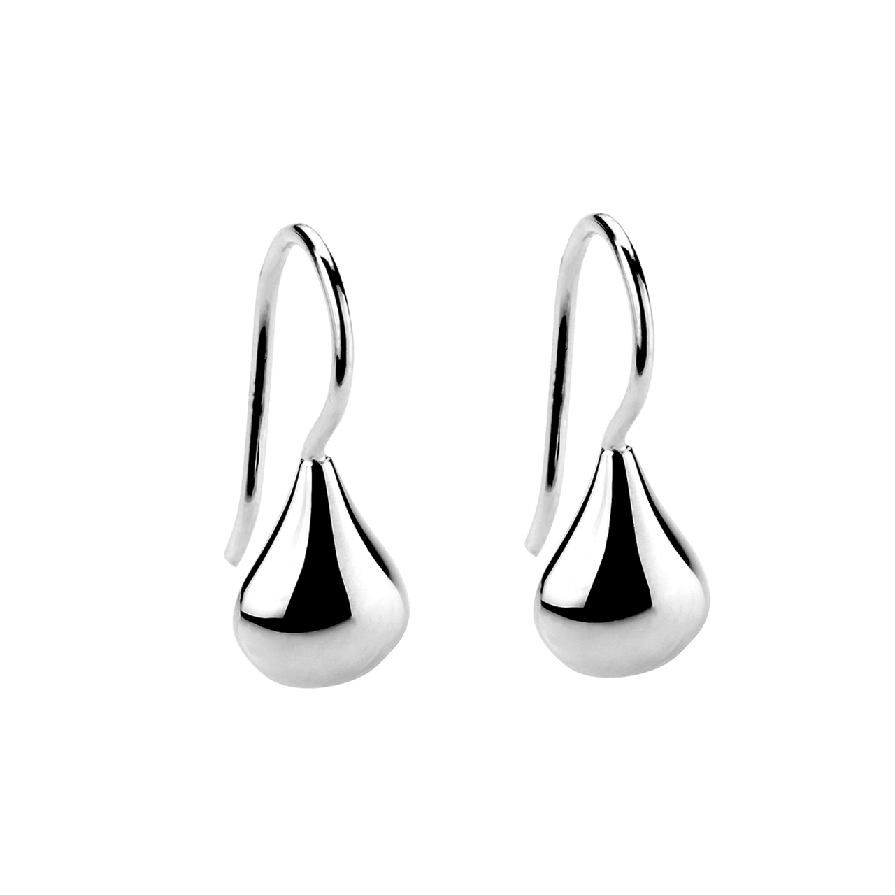Sterling Silver Teardrop Hook Earrings