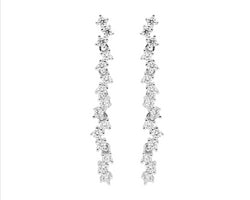 Ss Wh Cz Staggered 4Cm Drop Earrings