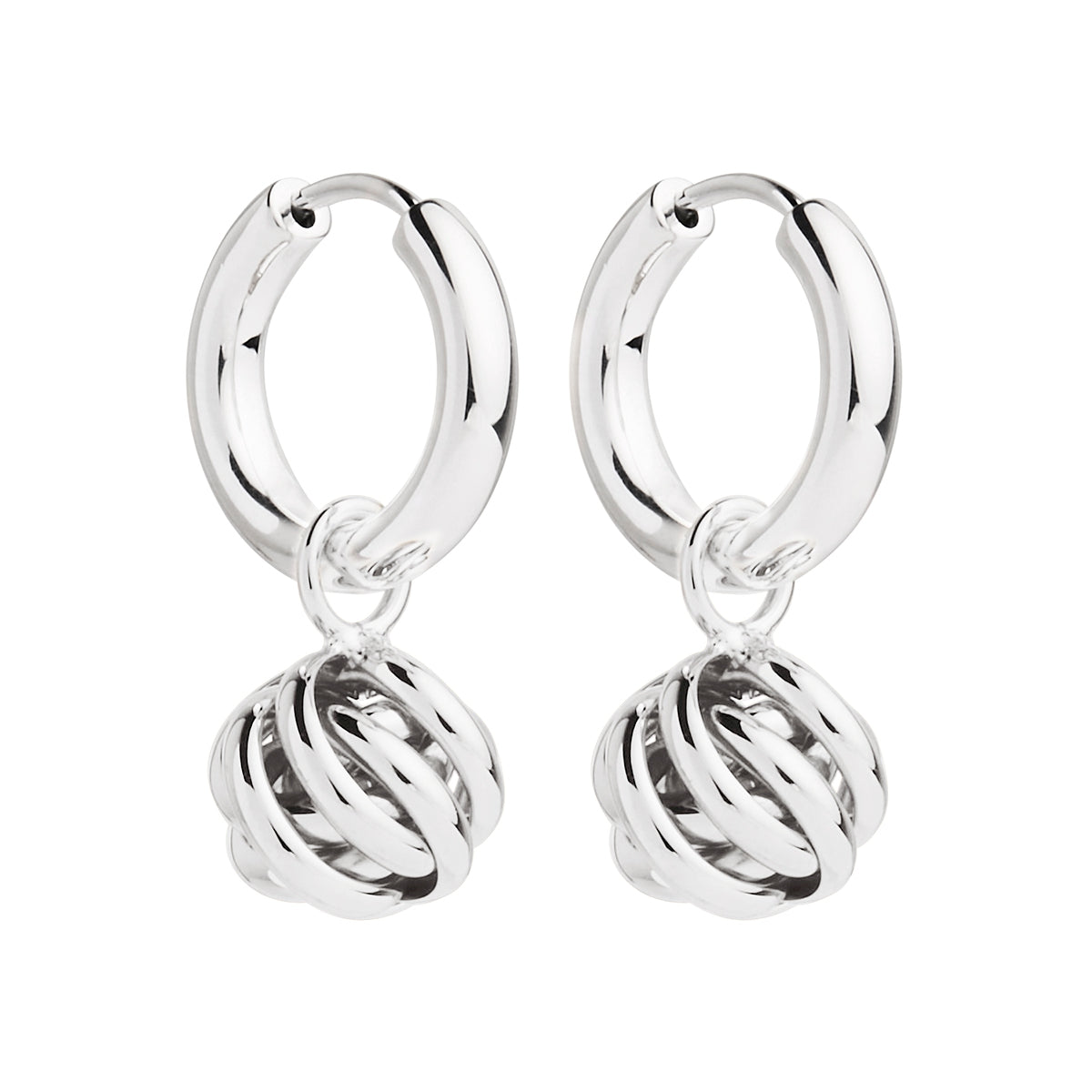 Silver Textured Bead On Huggies
