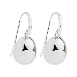Silver Egg On Swinging Hook Earrings