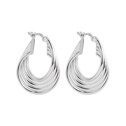 Silver Multi-Wire, Round Twist Hoop Earrings With Lever Clasp