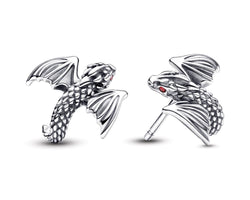 Project House Dragon Sterling Silver Stud Earrings With Salsa Red Crystal
