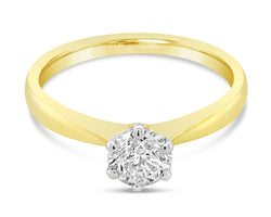 Round Brilliant Diamond Solitaire Ring Yellow Gold