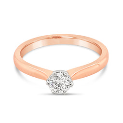 Rose Gold 0.34ct Diamond Solitaire Valentina Ring