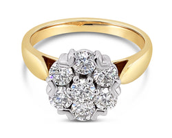 Eighteen Carat Yellow Gold Cluster Ring 1.00ct Total