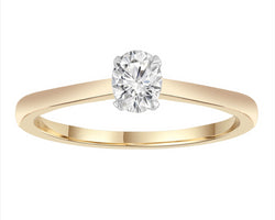 9ct Yellow Gold 0.30Ct HI/I1 Oval Diamond Ring