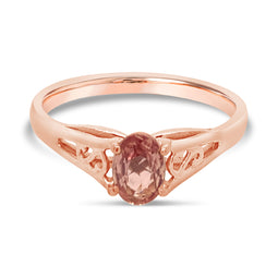 9ct Rose Gold Pink Sapphire Paulette Ring