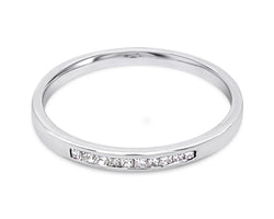 9ct White Gold Diamond Channel Set Ring