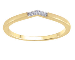 9ct Yellow Gold Diamond Curved Ring