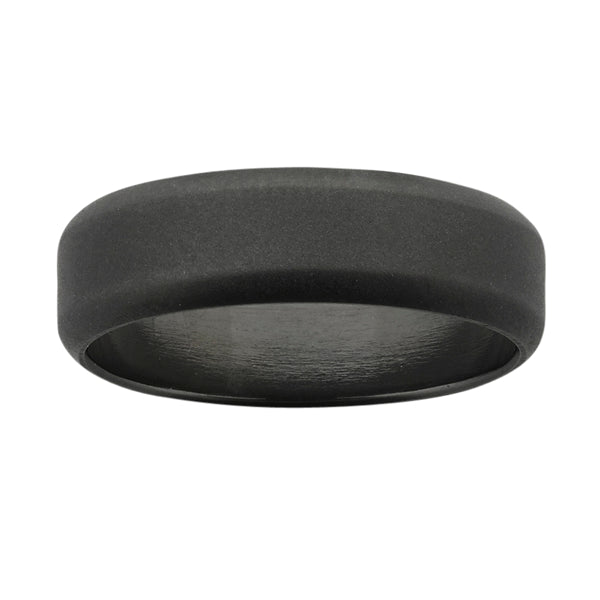 Zirconium Black Bevelled Wedding Band