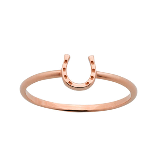 Karen Walker Rose Gold Mini Horse Shoe Ring