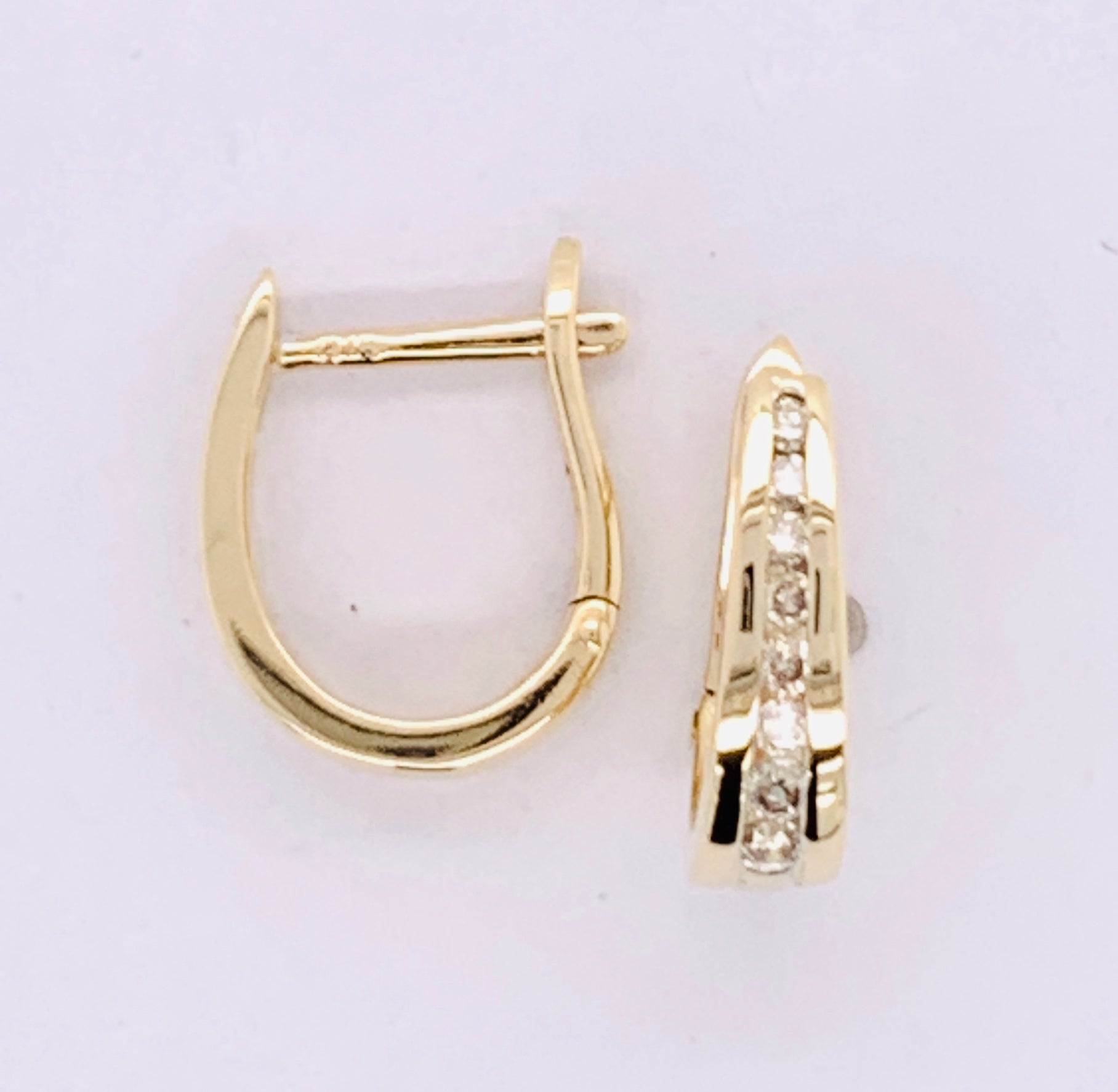 9ct Yellow Gold Diamond Huggies