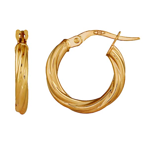 Gold Twist Hoop Earrings