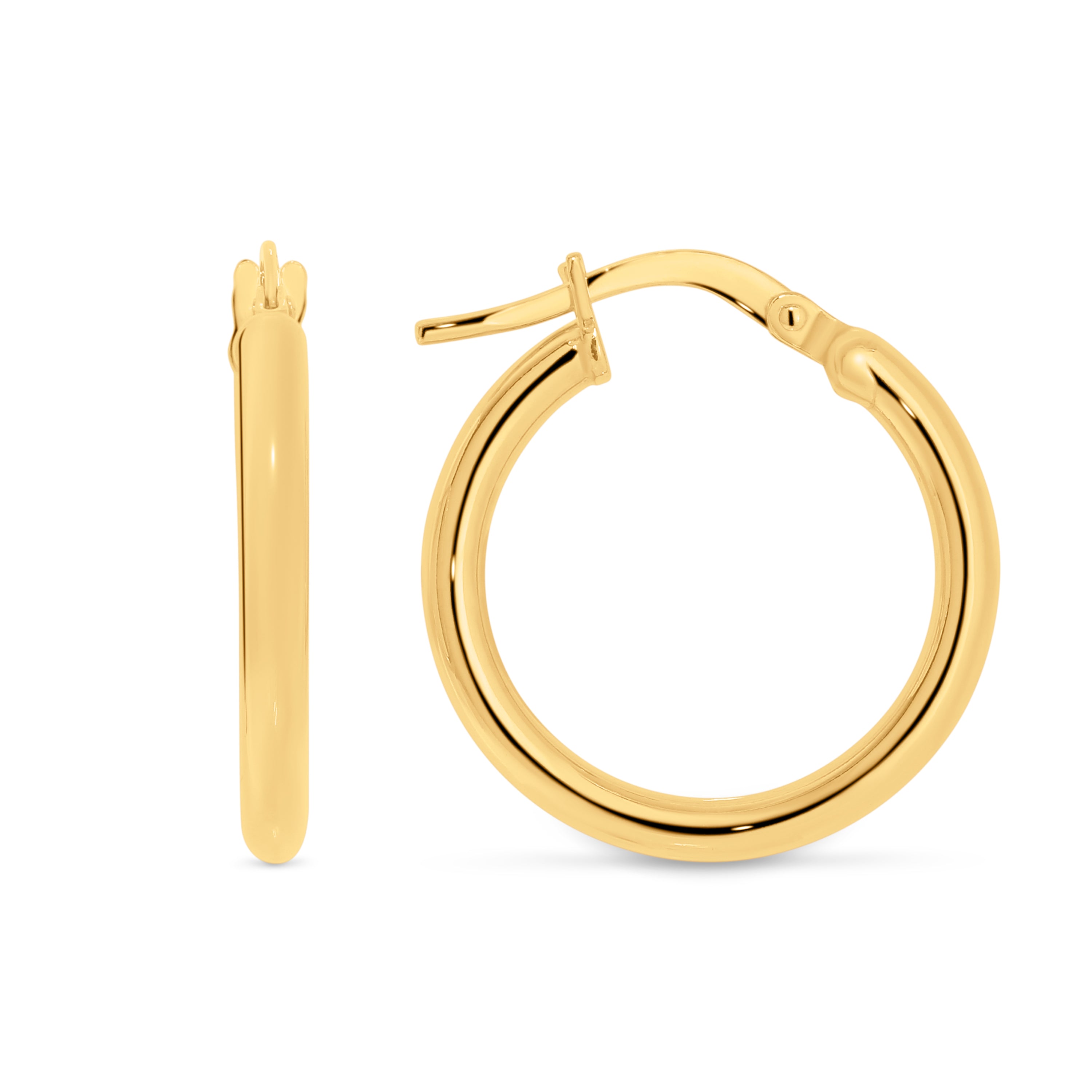 9ct Yellow Gold Silver Bonded Hoop Earrings