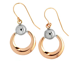 Rose & White Gold Hook Earrings