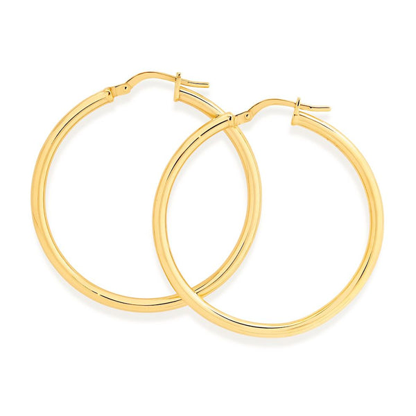 9ct And Silver Bonded Hoop Earrings