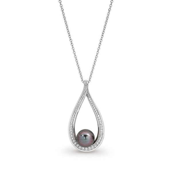Silver Tahitian Pearl Drop Pendant