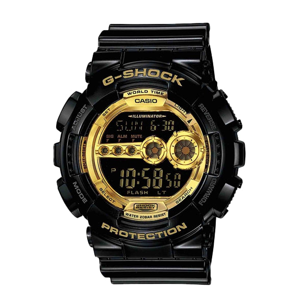 Black and gold online digital watch