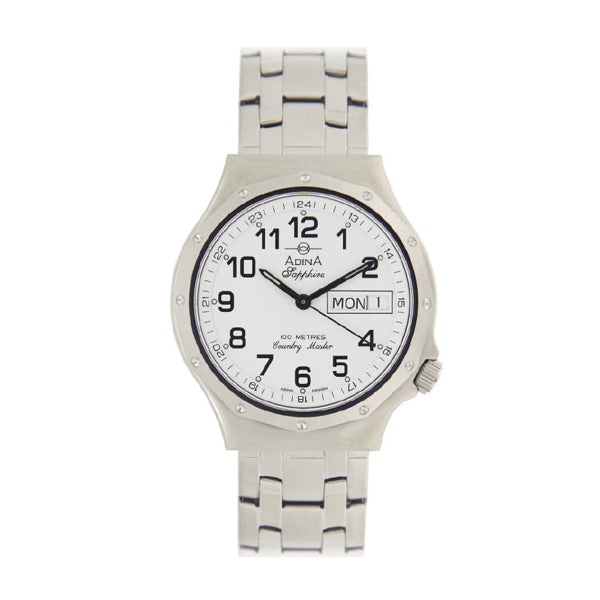 Adina Mens Stainless Steel Country Master Watch