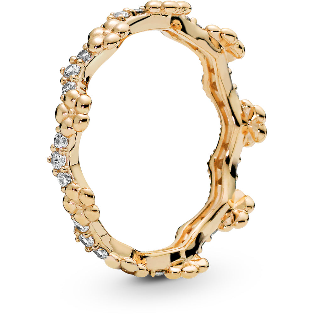 PANDORA Shine Flower Crown Ring w Clear CZ