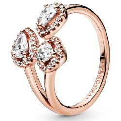 Pandora Rose Geometric Shapes Open Ring W Cz