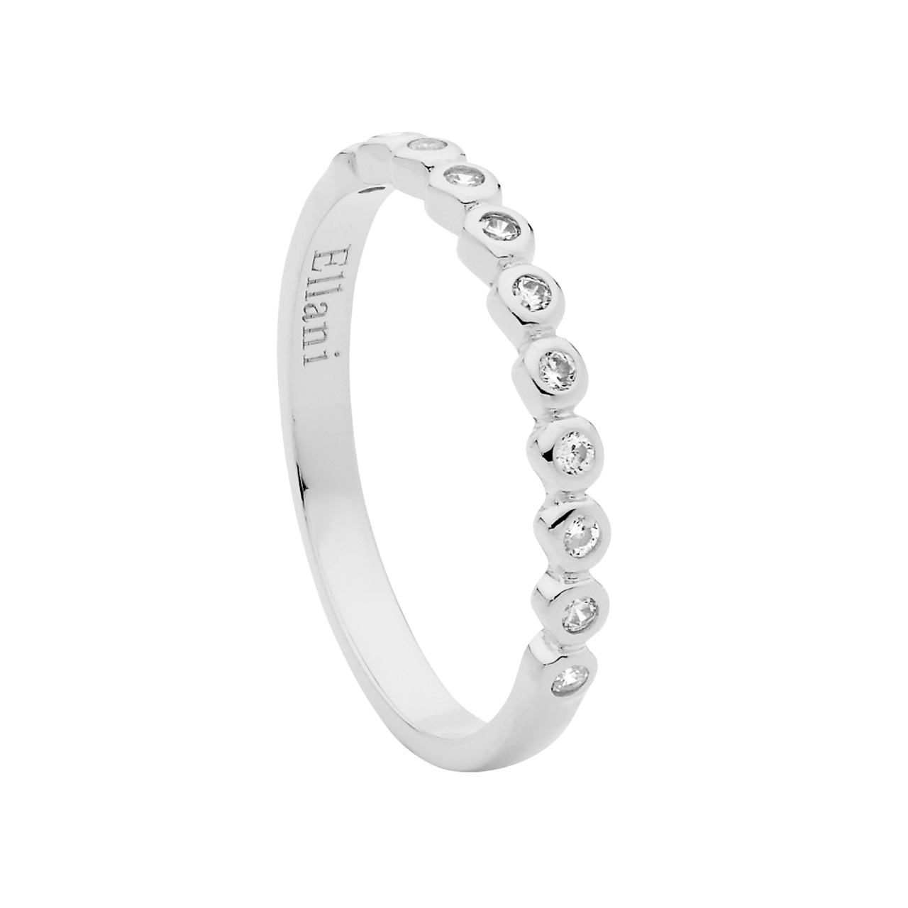 Ellani Silver Ring With Bezel Set Cz