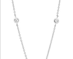 Silver Bezel set White CZ Circle Pendant