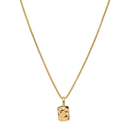 Najo Yellow Gold Plated Hammered Tag Pendant