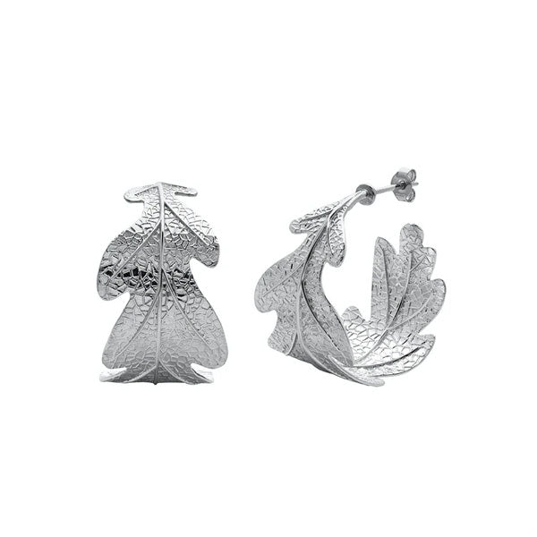 Oak Leaf Earrings Silver