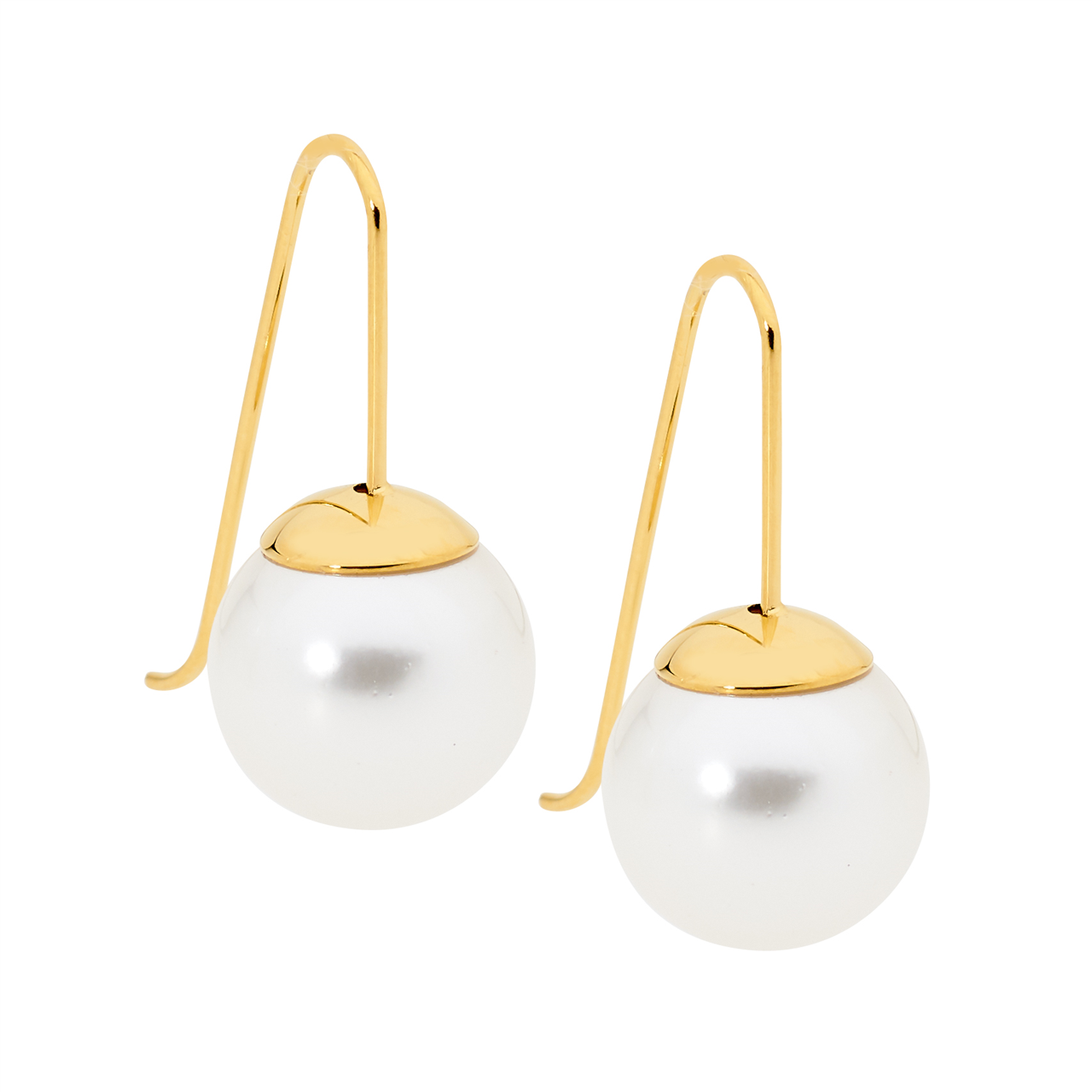 Drop Earrings w/ 12mm Shell Pearl
