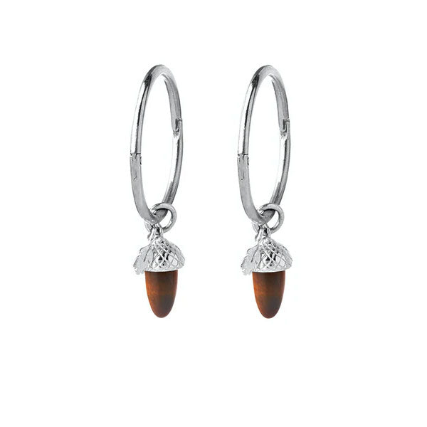 Micro Acorn and Leaf Sleepers Silver and Tigers Eye