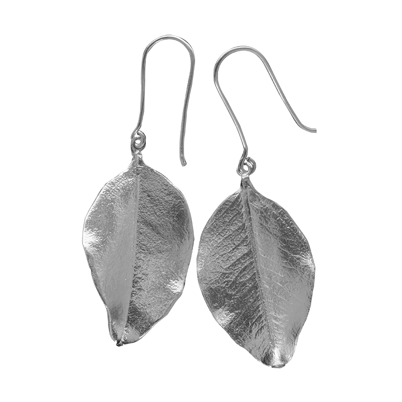 Memento Silver Leaf Earrings