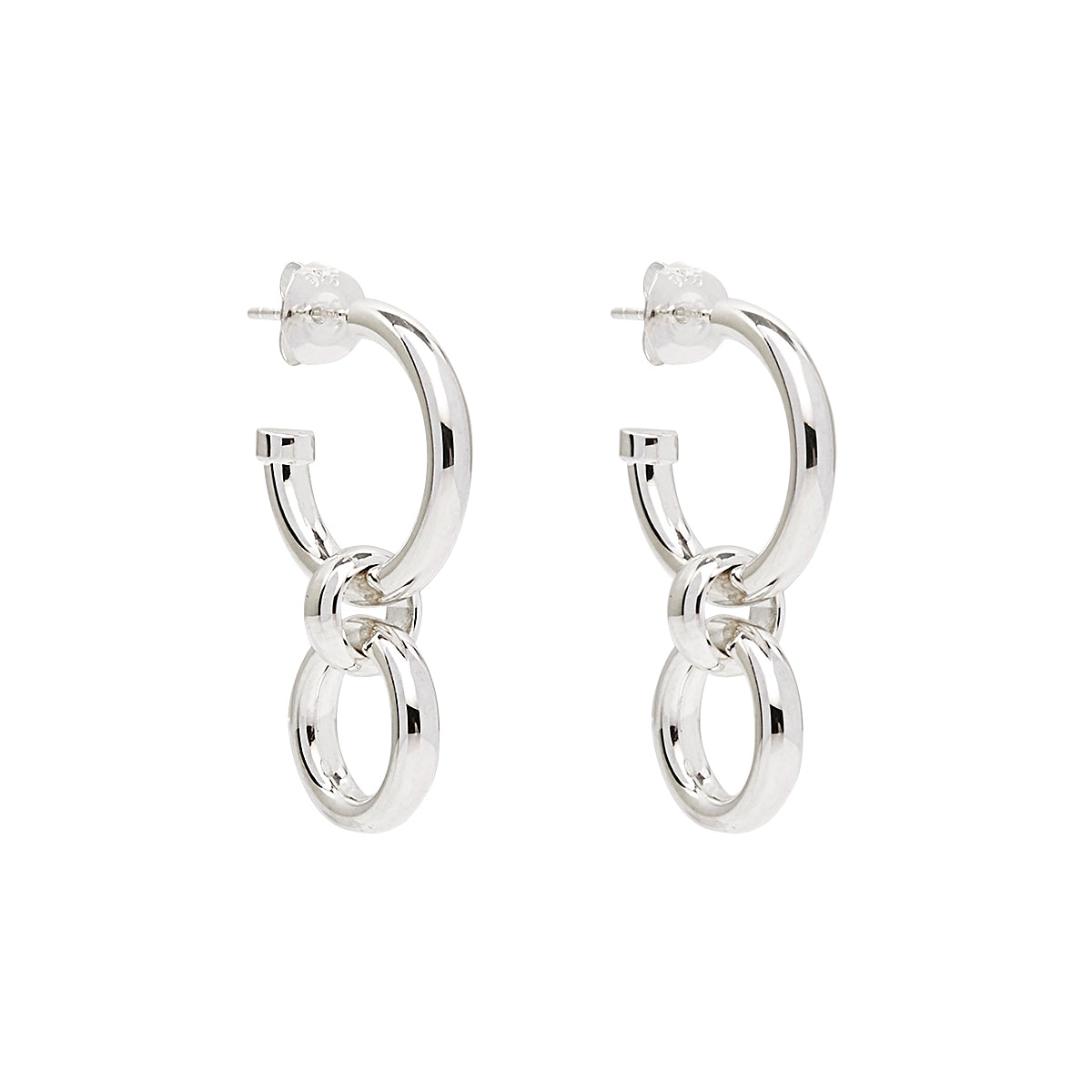 Najo Silver Double Hoop Drop Earring