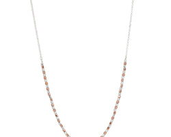 18Cm Section Of 3Mm Sil & Rose Gold (18K 1Mc) Plate Pebbles Attached To 1.7Mm Silver Chain, 40Cm + 5Cm Ext, Antitarnish