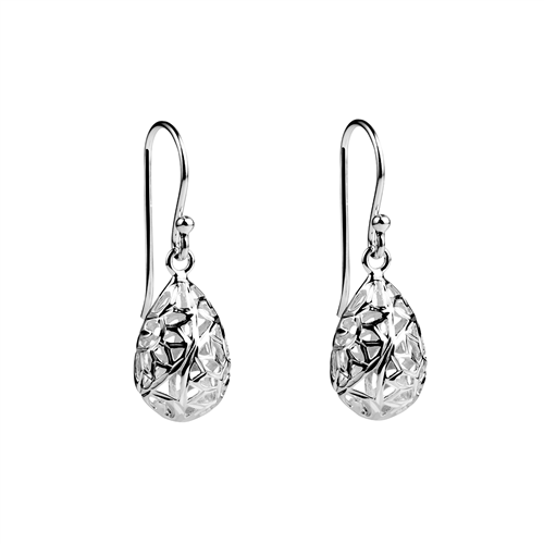 Najo Silver Cutout Teardrop On Hook