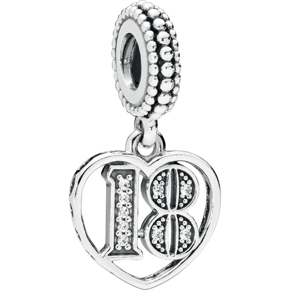 18 Years Of Love Silver Hanging Charm