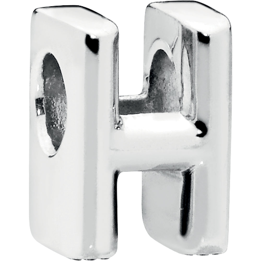 Letter H Silver Charm