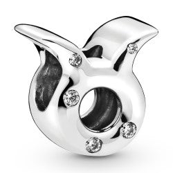 Taurus Zodiac Silver Charm