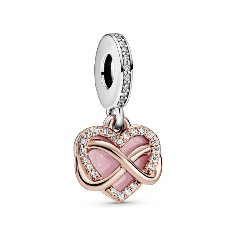 Sparkling Infinity Heart Hanging Charm