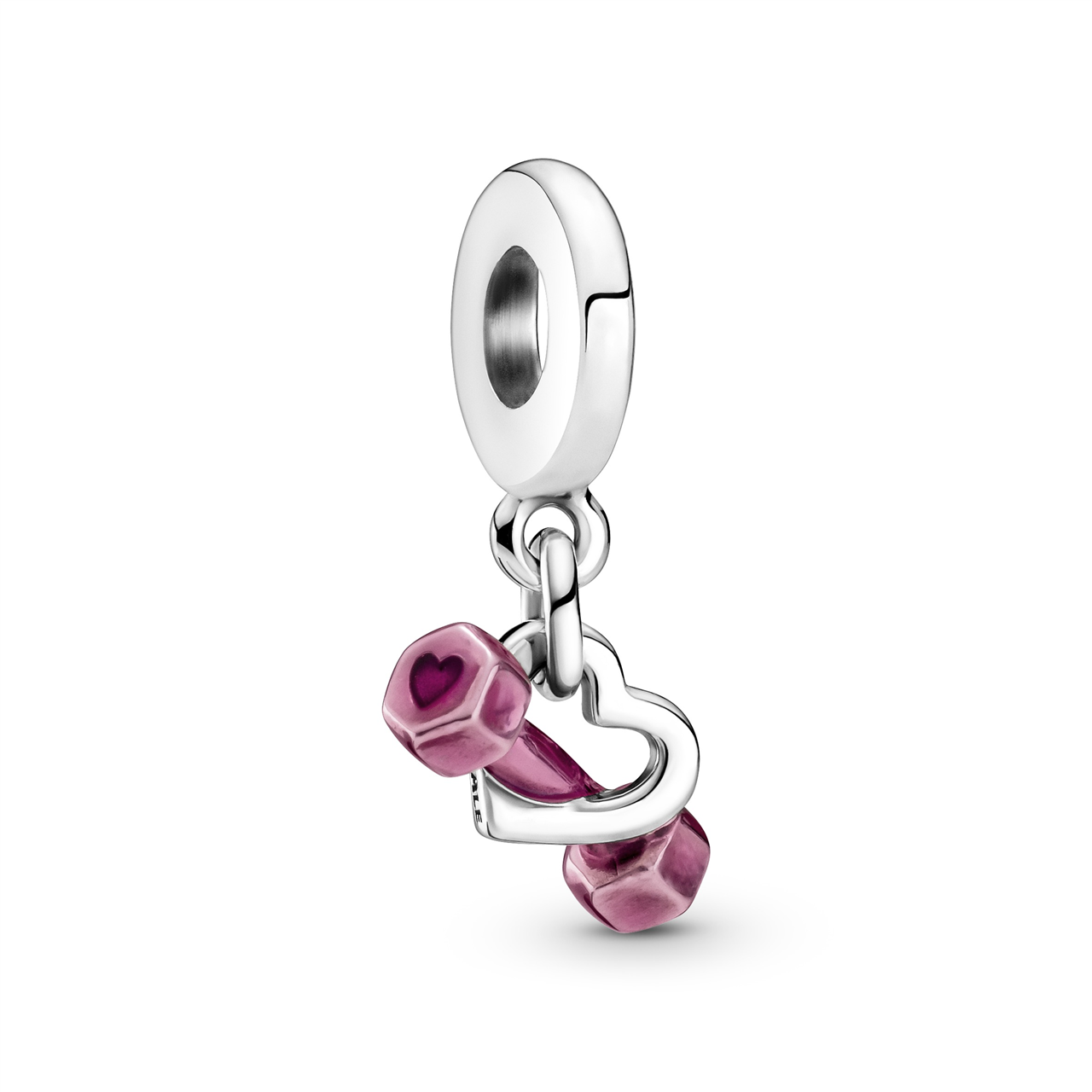 Dumbbell & Fitness Silver Hanging Charm
