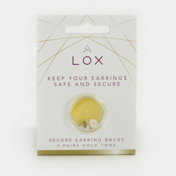 Lox Earring Backs Gold Tone 2 Pair Pack