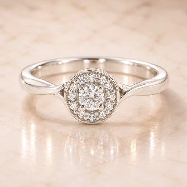 9ct White Gold Diamond Cluster Ring