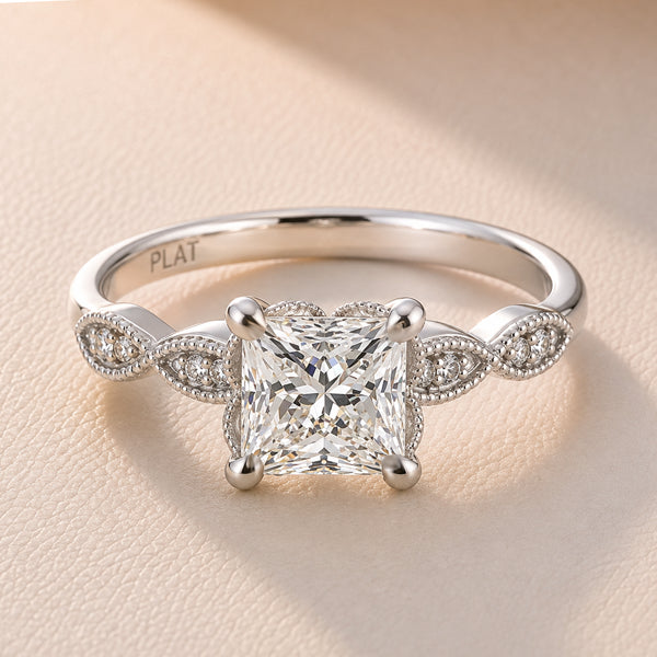 Vittoria Platinum Princess Cut Natural Diamond Ring – 1.75ct TDW